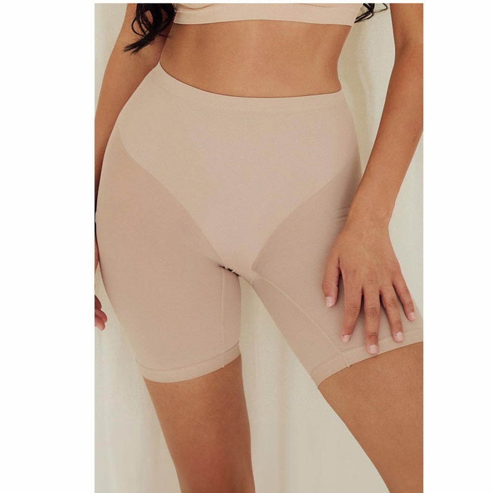 High Waist Tummy Control Mesh‎ Shorts Black or Nude NWT